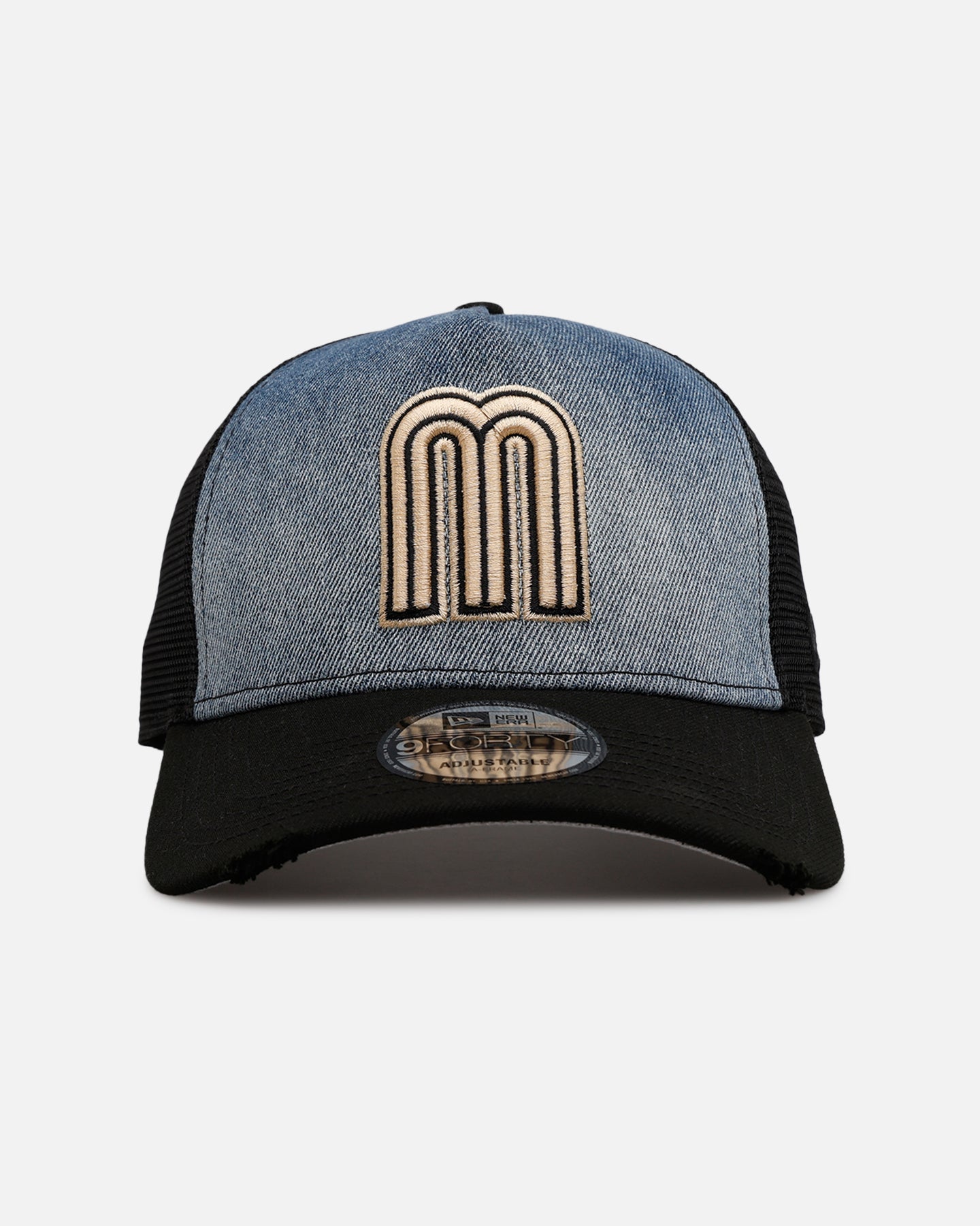 New Era Mexico National Baseball Team 'Bleach' 9FORTY A-Frame Trucker Snapback Denim