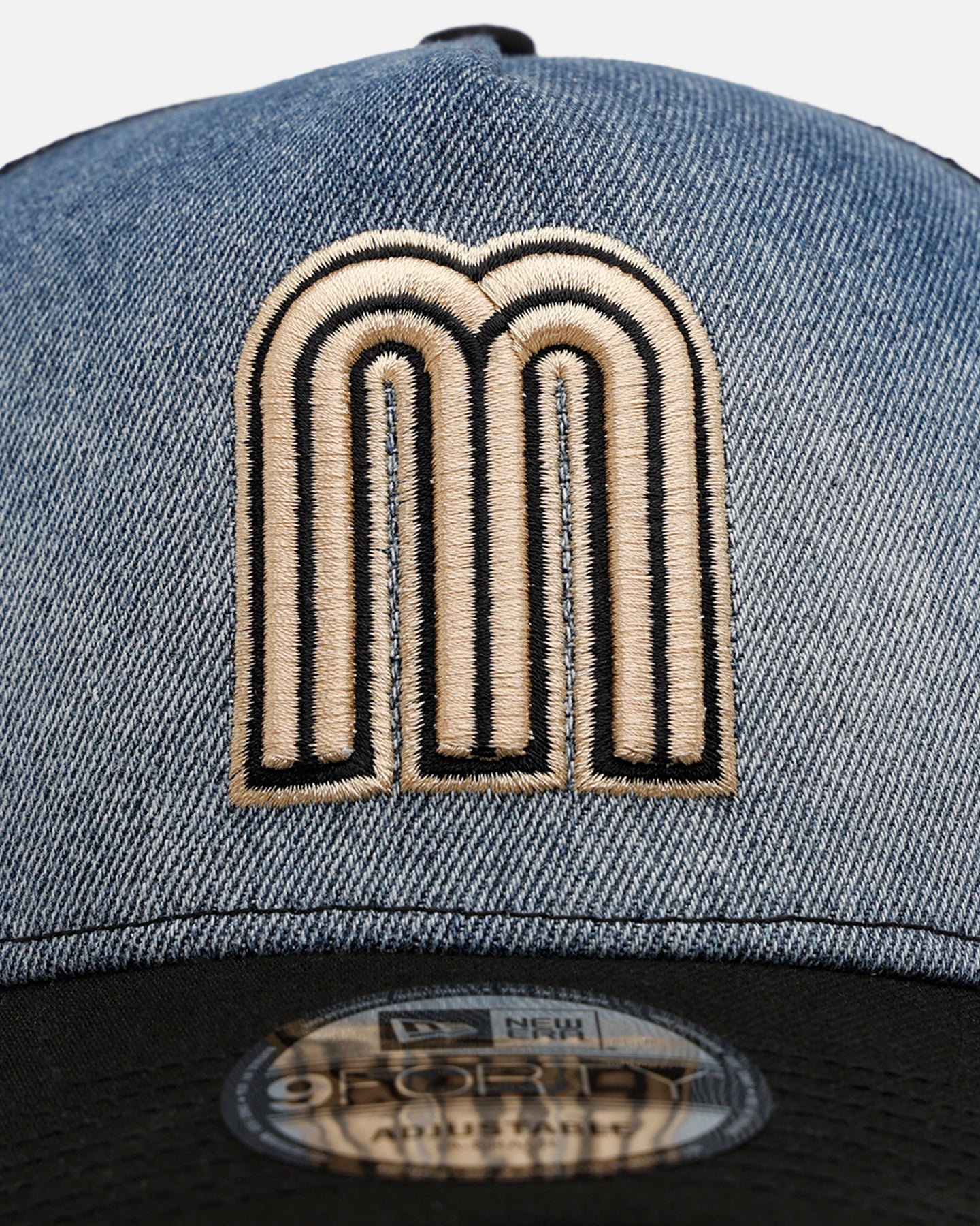 New Era Mexico National Baseball Team 'Bleach' 9FORTY A-Frame Trucker Snapback Denim