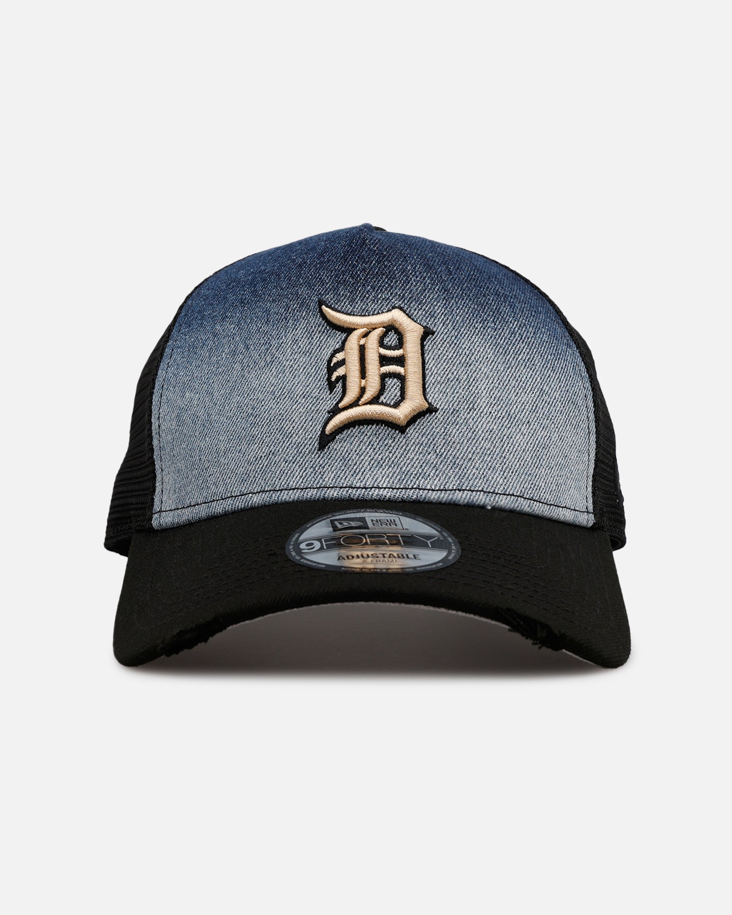 New Era Detroit Tigers 'Bleach' 9FORTY A-Frame Trucker Snapback Denim