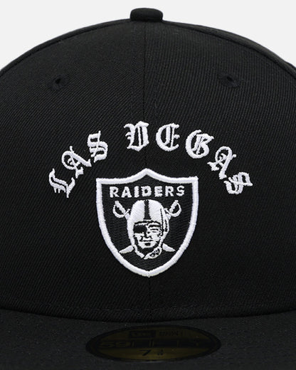 New Era Las Vegas Raiders 'Gothic Arch' 59FIFTY Fitted Black/White