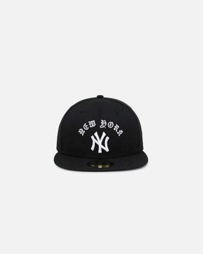 New Era New York Yankees 'Gothic Arch' 59FIFTY Fitted Black/White