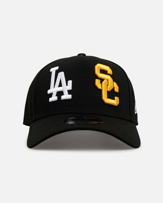 New Era Los Angeles Dodgers 'MLB & NCAA Dual Logo' 9FORTY A-Frame Snapback Black