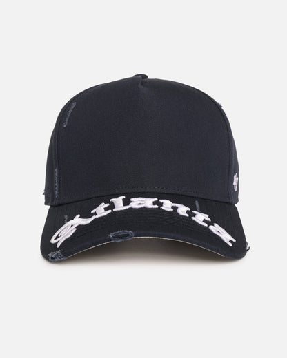 47 Brand Atlanta Braves 'Destruct Gothic Visor' 47 Offside Strapback Natural/Navy